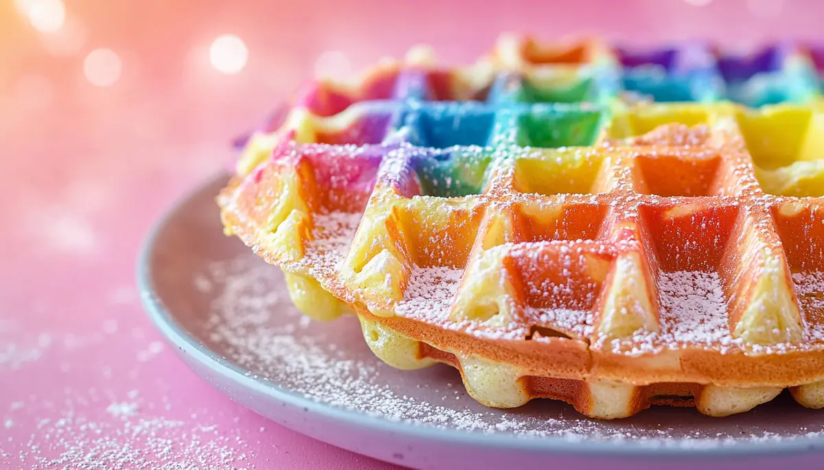 gaufres arc-en-ciel aux fruits exotiques