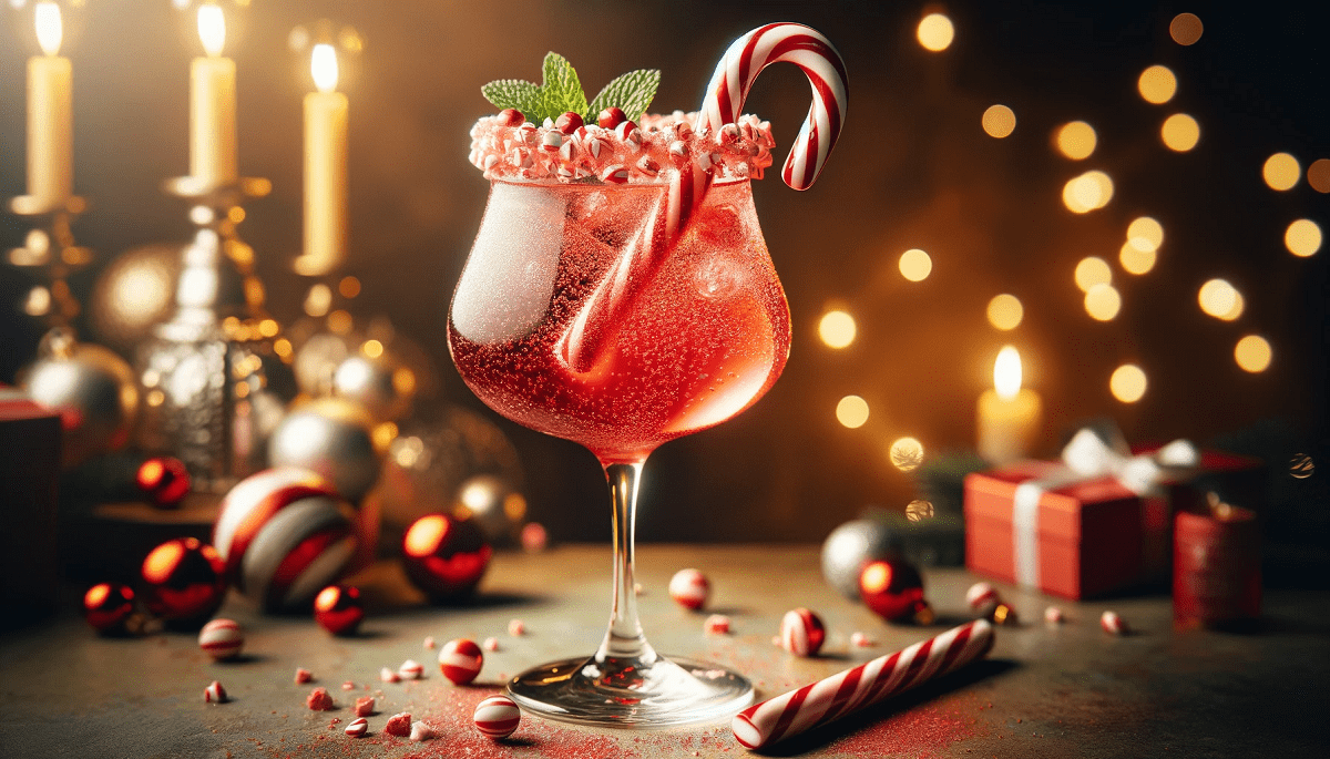 la recette du cocktail Bonbon Candy Cane Spritzer