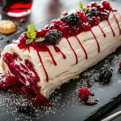bûche glacée aux fruits rouges