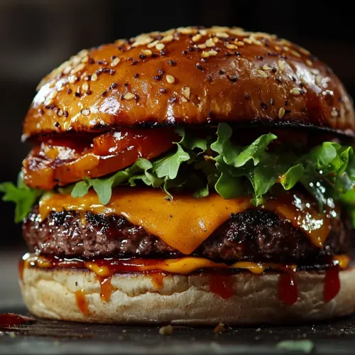 recette Burger barbecue au cheddar