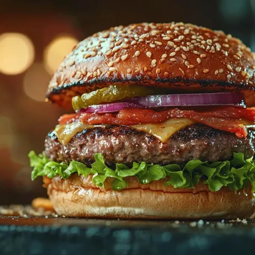 recette Burger texan aux oignons frits