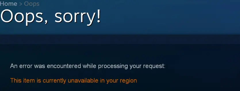 This item is currently unavailable in your region