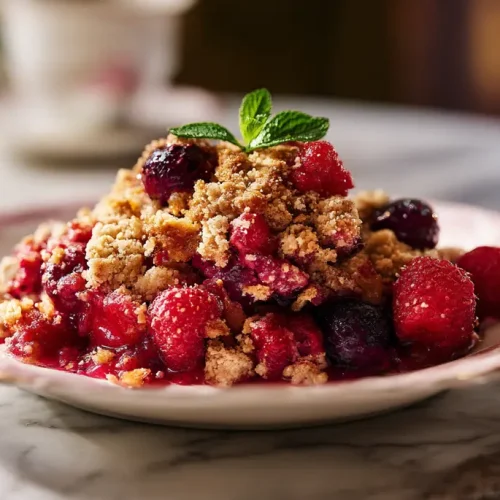 recette Crumble aux fruits rouges et streusel croquant