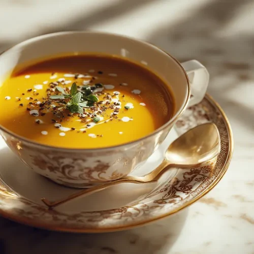 recette Soupe de potimarron rôtie au lait de coco et curry