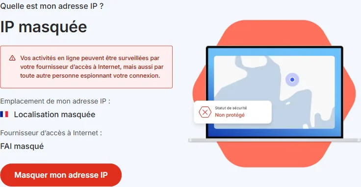 Vérification d’adresse IP après connexion avec l’extension NordVPN Chrome