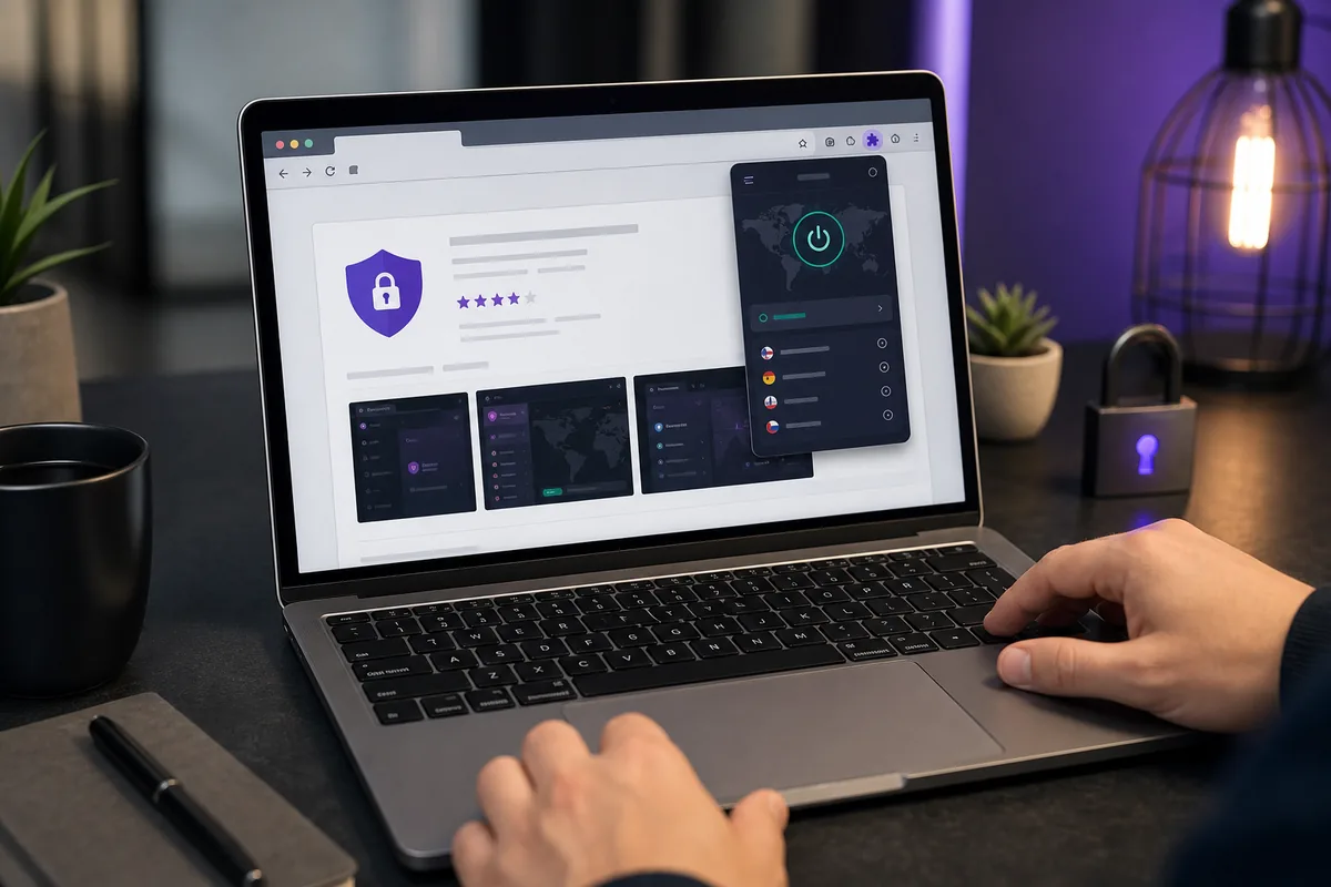 Extension VPN dans Firefox sur un ordinateur portable
