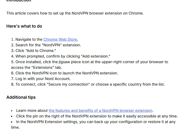 étapes NordVPN pour installer ouvrir et connecter l’extension Chrome