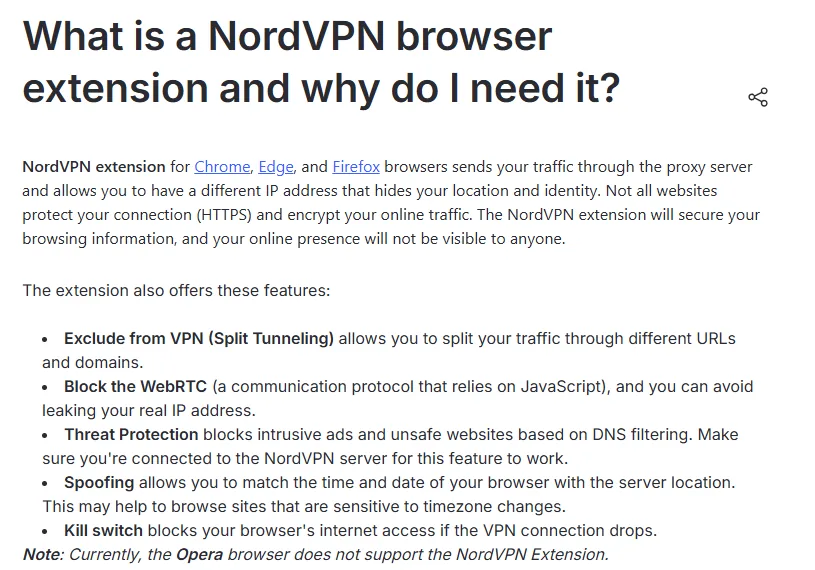 fonction Spoofing NordVPN pour aligner date heure et serveur du navigateur
